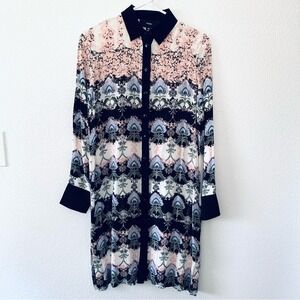 Y Yigal Long Sleeves Button Down Shirt Dress